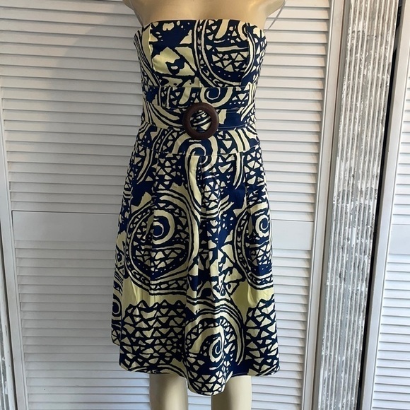 Kay Unger Strapless Tribal Print Dress - Picture 2 of 7